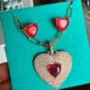 Red Hearts - Earrings and Necklace Set - Image 2
