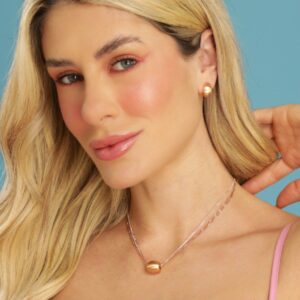 Earring and Necklace - Gold, Rose and Rhodium Plated Set