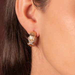 Earring - Zirconia - Gold Plated.